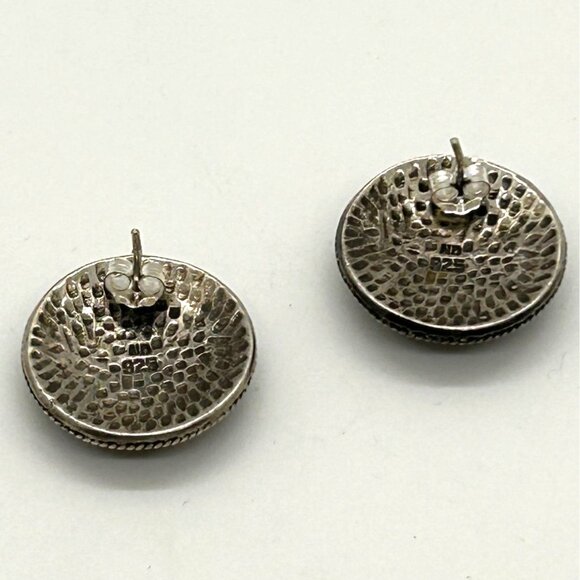 Vintage Sterling Silver Pierced Earrings Norwegian Design Mark ND 925 12.8 Gram - Picture 3 of 11